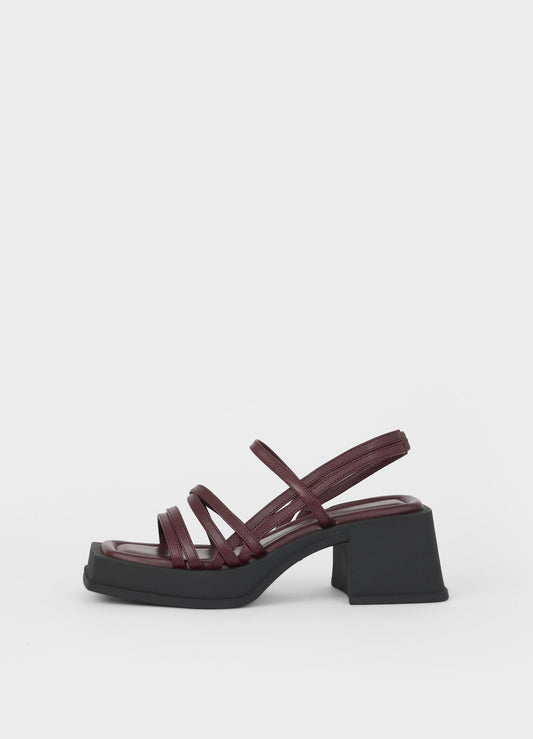 Sandales en cuir chrome free | rouge "hennie - cherry"