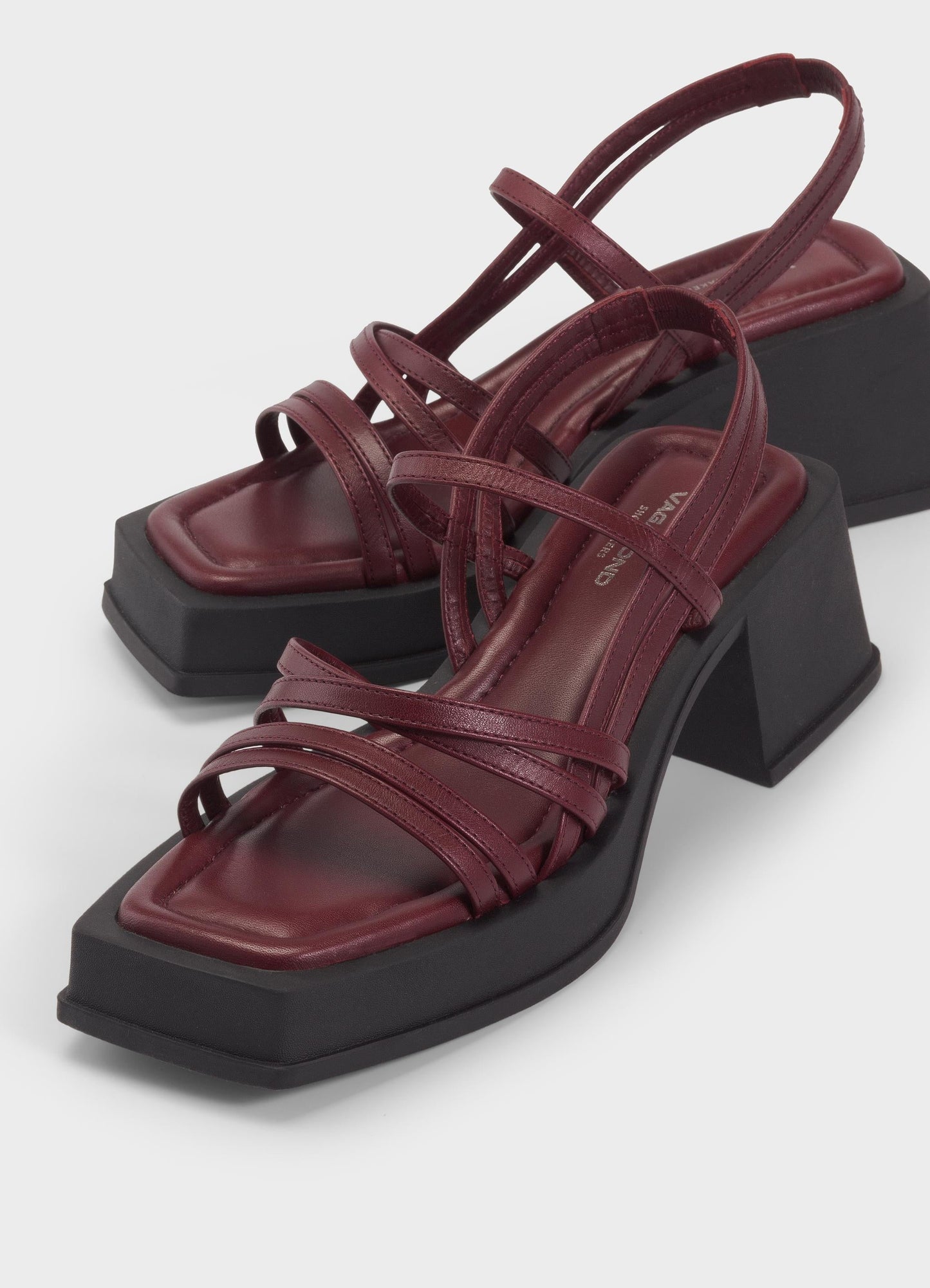 Sandales en cuir chrome free | rouge "hennie - cherry"