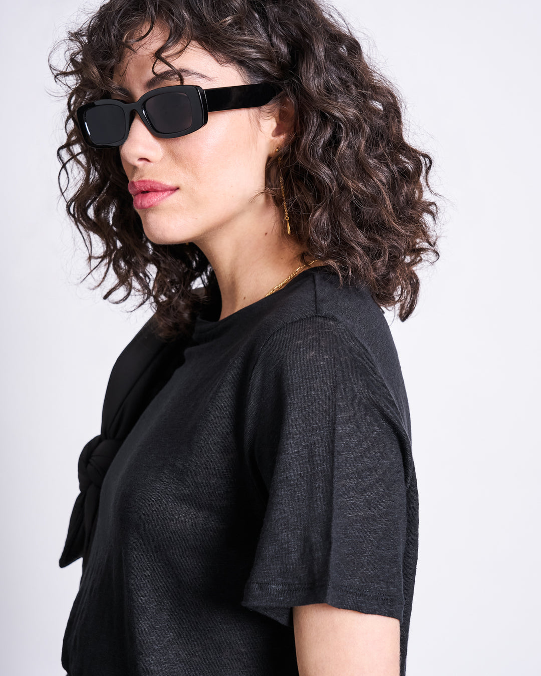 T-shirt en lin bio | noir "brims black"
