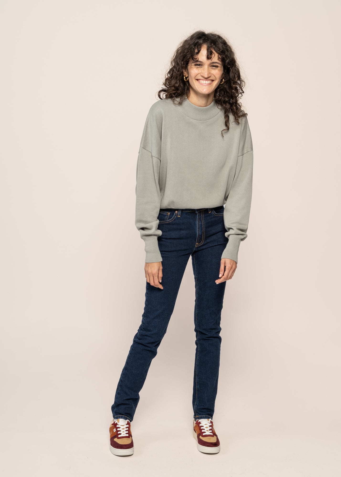 Pull oversize en coton bio | vert "yin muted sea spray"