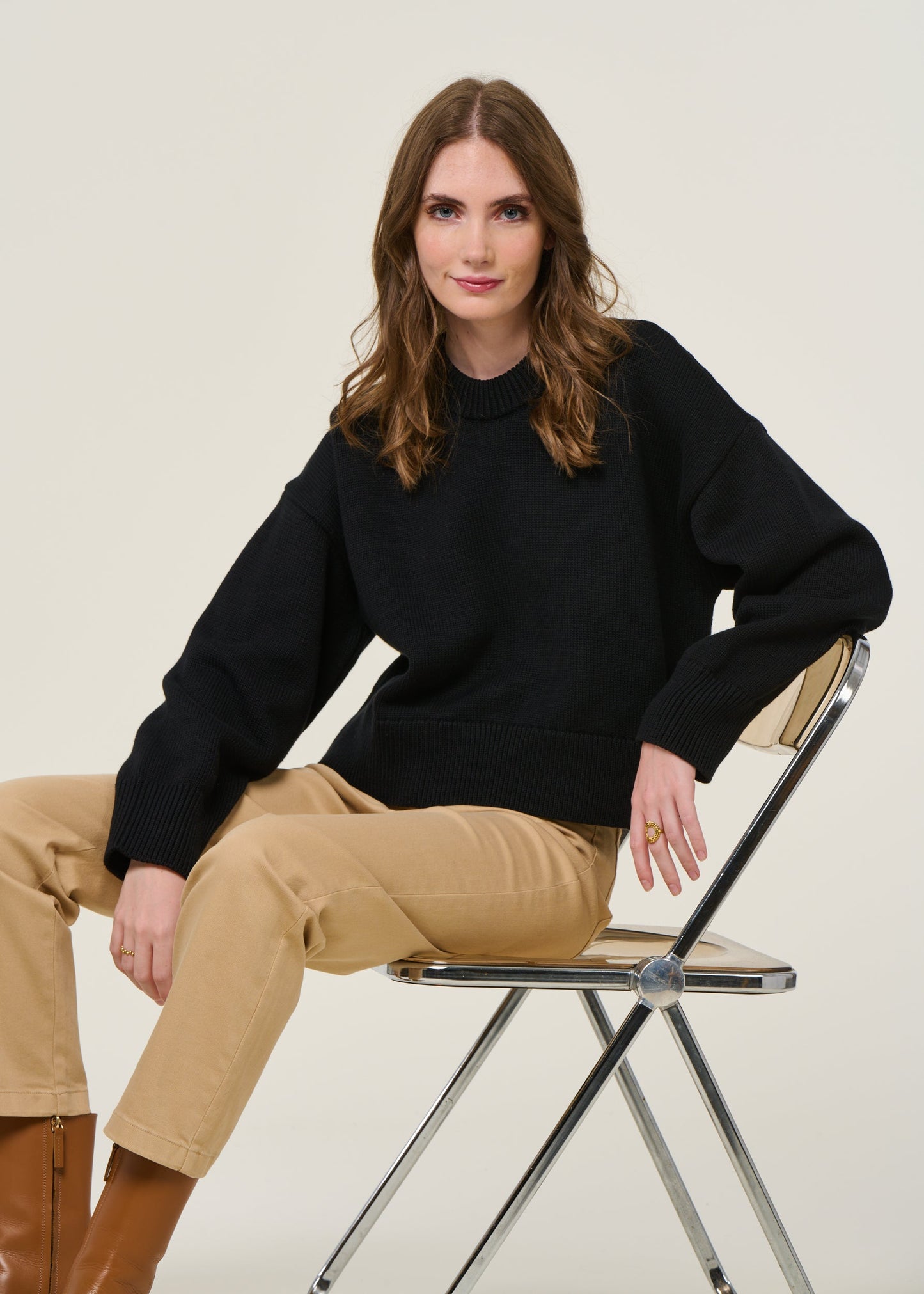 Pull en coton bio | noir "yagmur"