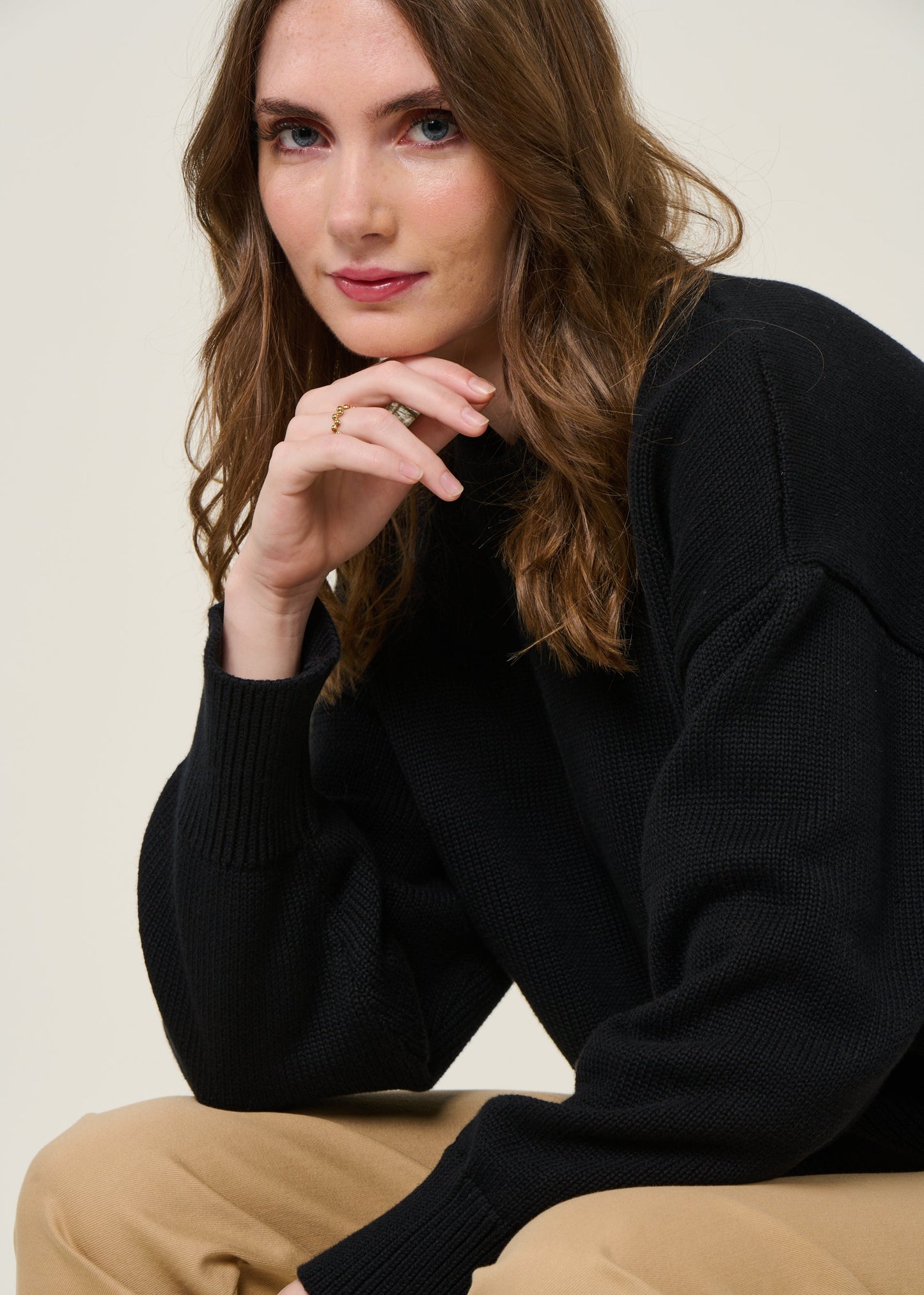 Pull en coton bio | noir "yagmur"