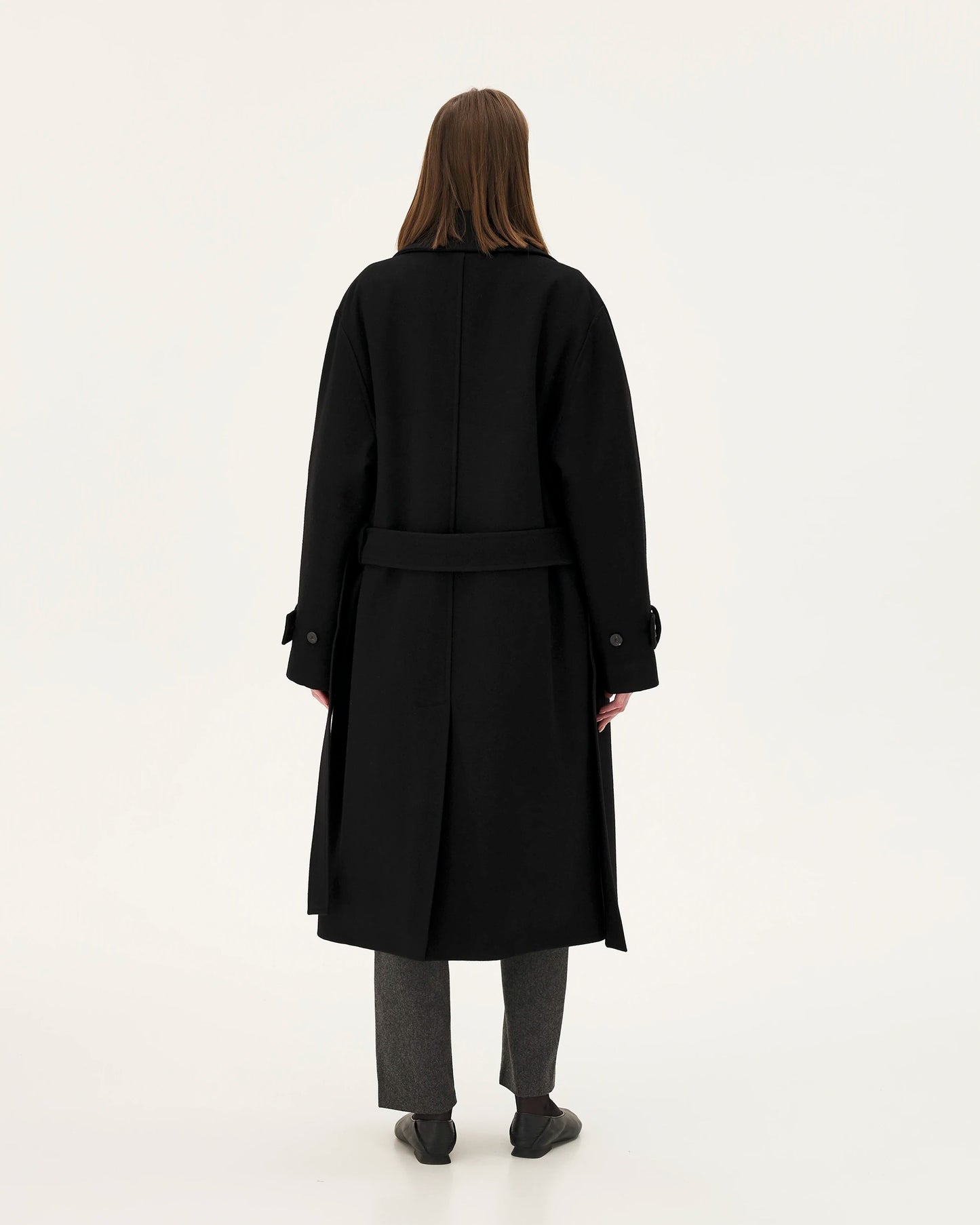 Manteau en laine et cachemire recyclé | noir "verlaine"