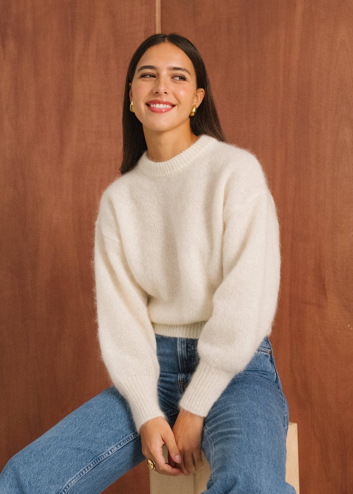 Pull en mohair certifié |  écru "Séréna"