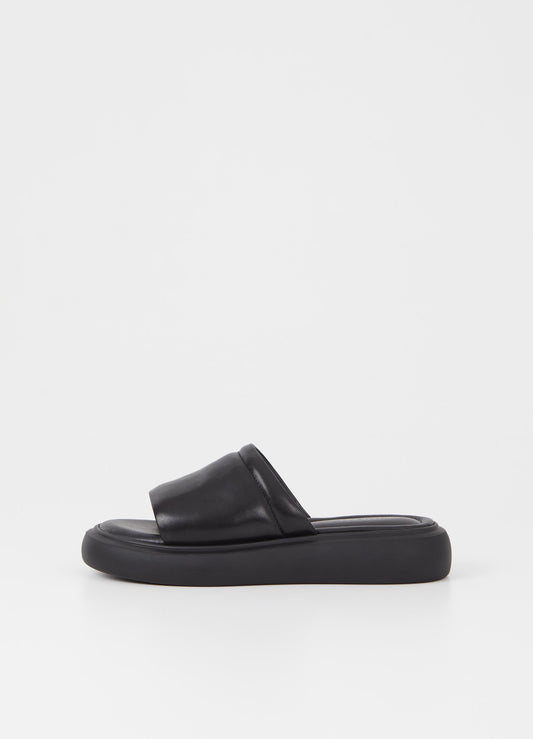 Mules en cuir certifié | Noir "blenda black"