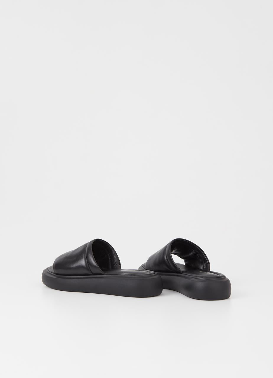 Mules en cuir certifié | Noir "blenda black"