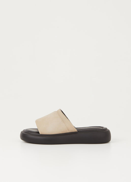 Mules en cuir certifié | Beige "blenda sand"