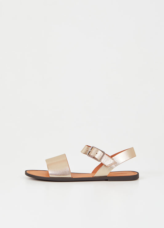 Sandales à brides en cuir certifié | Doré "tia 2.0 gold"