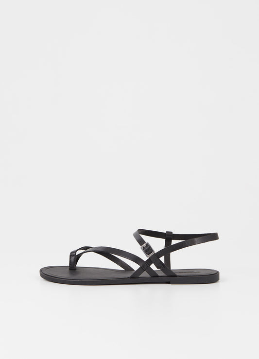 Sandales en cuir certifié | Noir "tia 2.0 black"