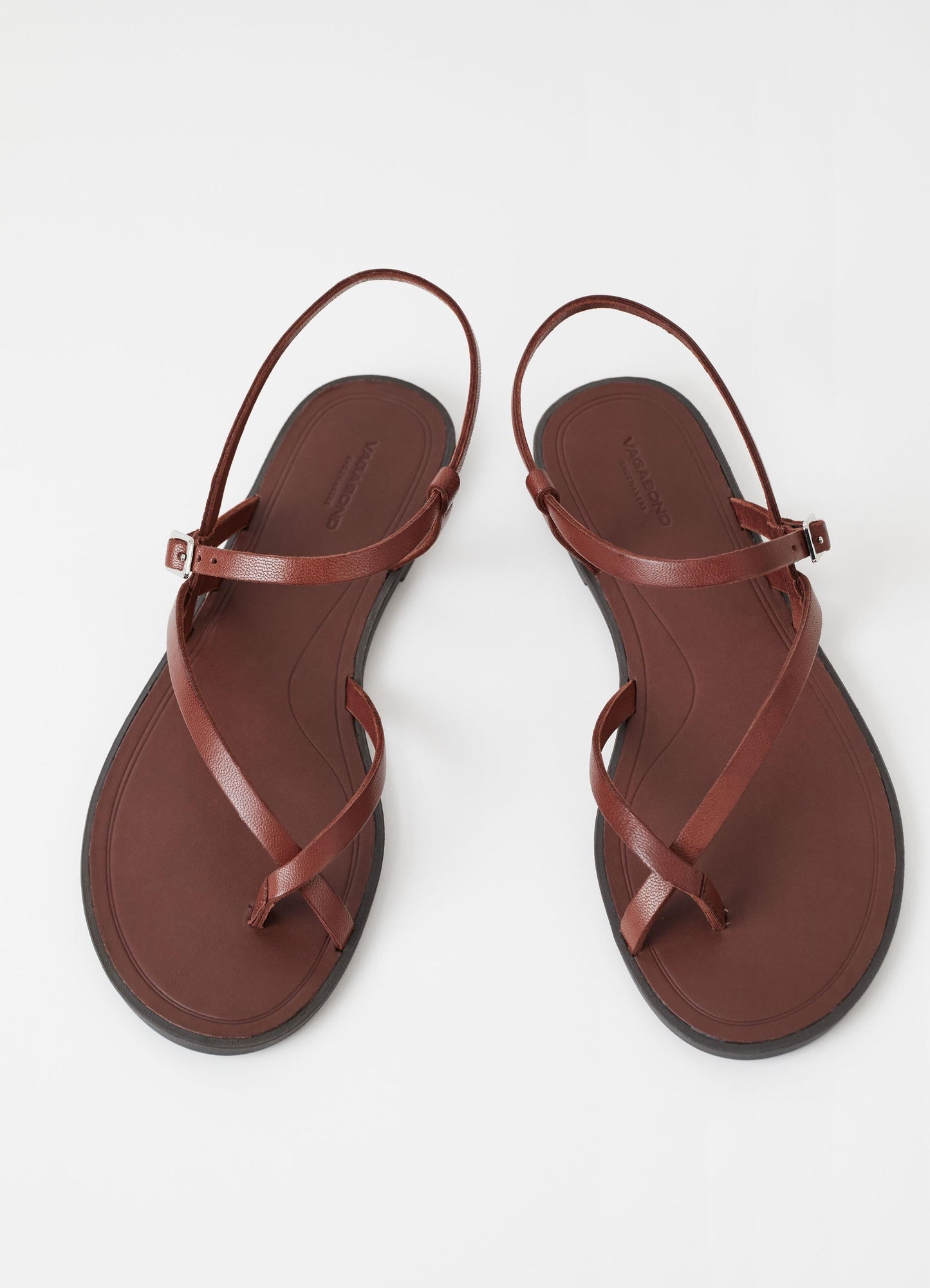 Sandales en cuir certifié | marron "tia 2.0 cognac"