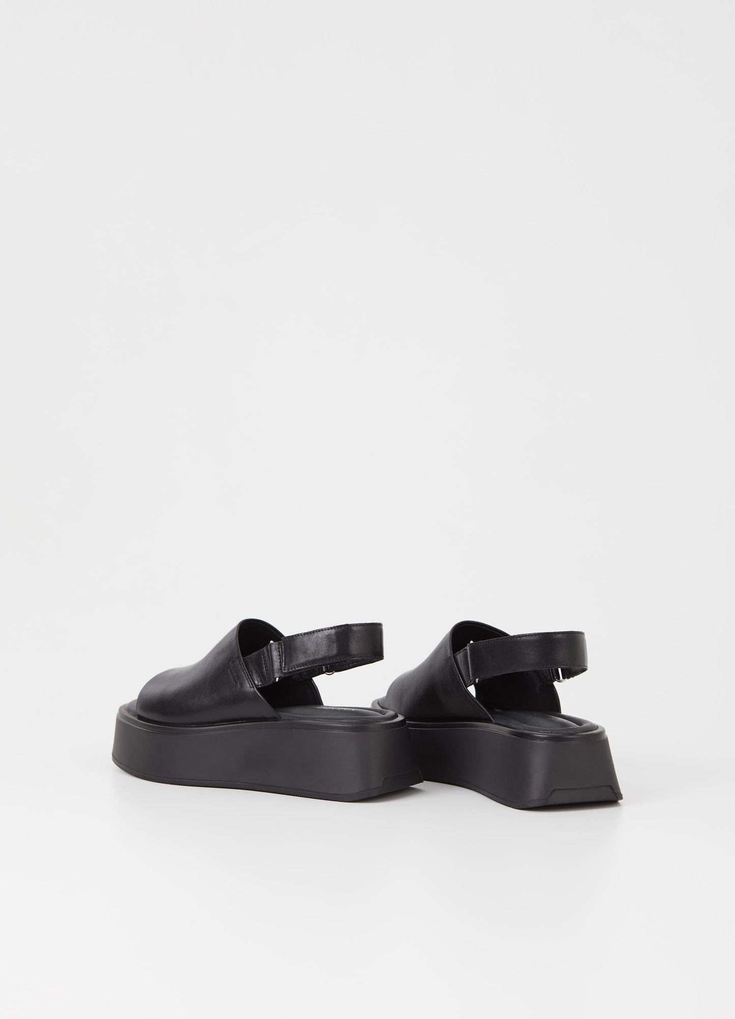 Sandales plateforme en cuir sans chrome | Noir "courtney black"