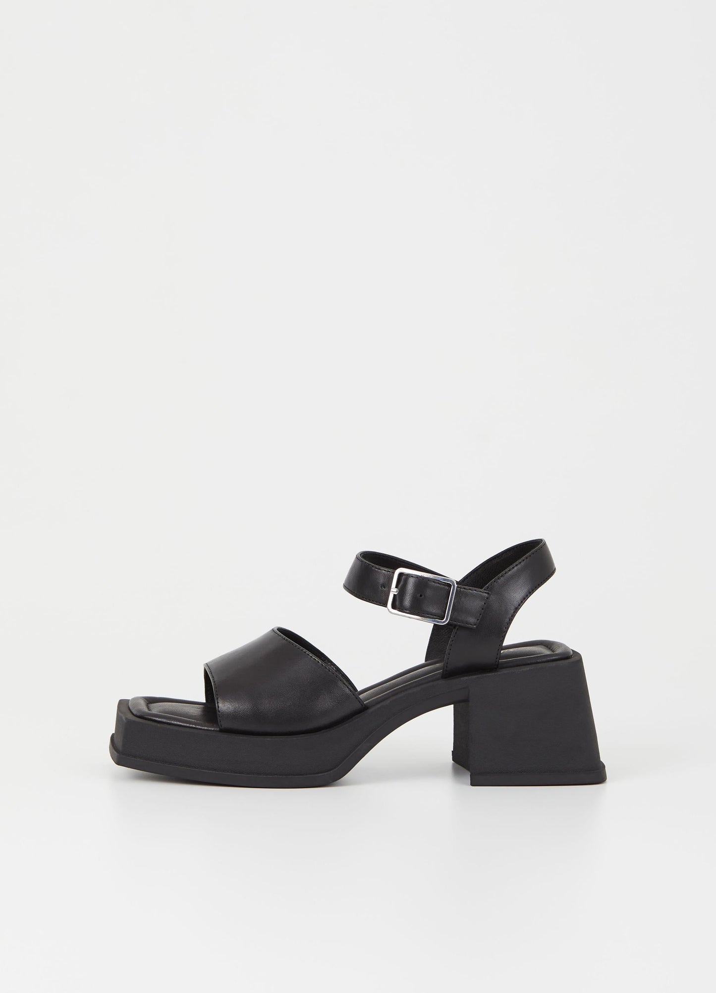 Sandales à talons en cuir certifié | Noir "hennie black"