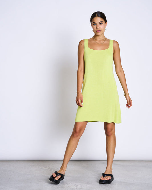 Robe ample verte pomme en Ecovero - LALIM granny smith