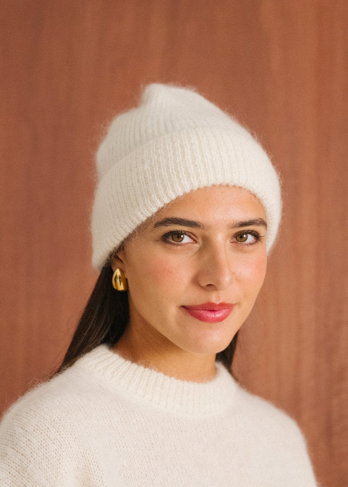 Bonnet en mohair certifié | écru "Nina"