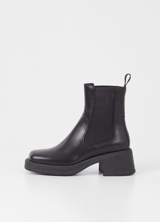 Bottines Chelsea en cuir certifié | Noir 'dorah black'
