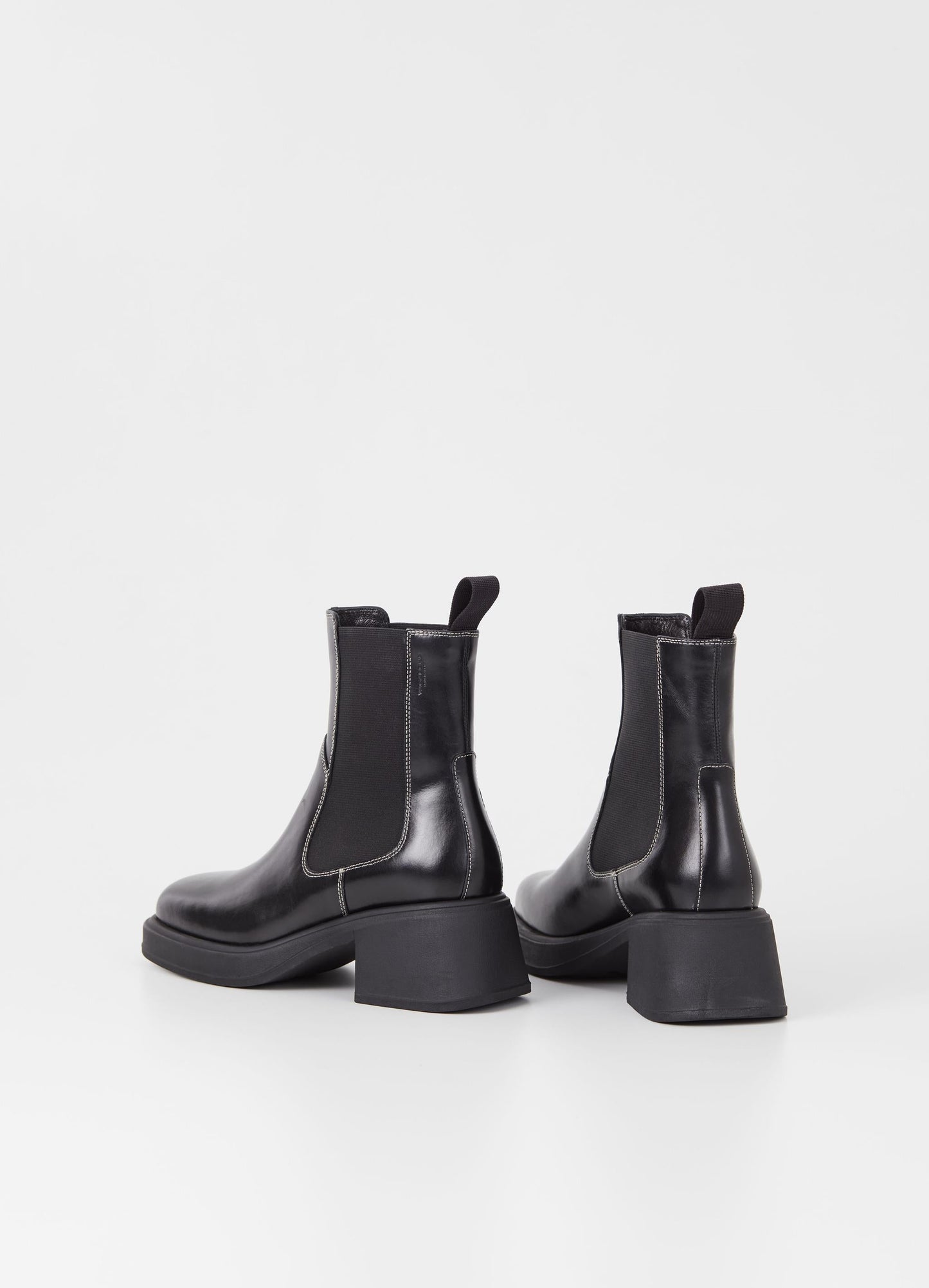 Bottines en cuir certifié | noir "dorah - black white"