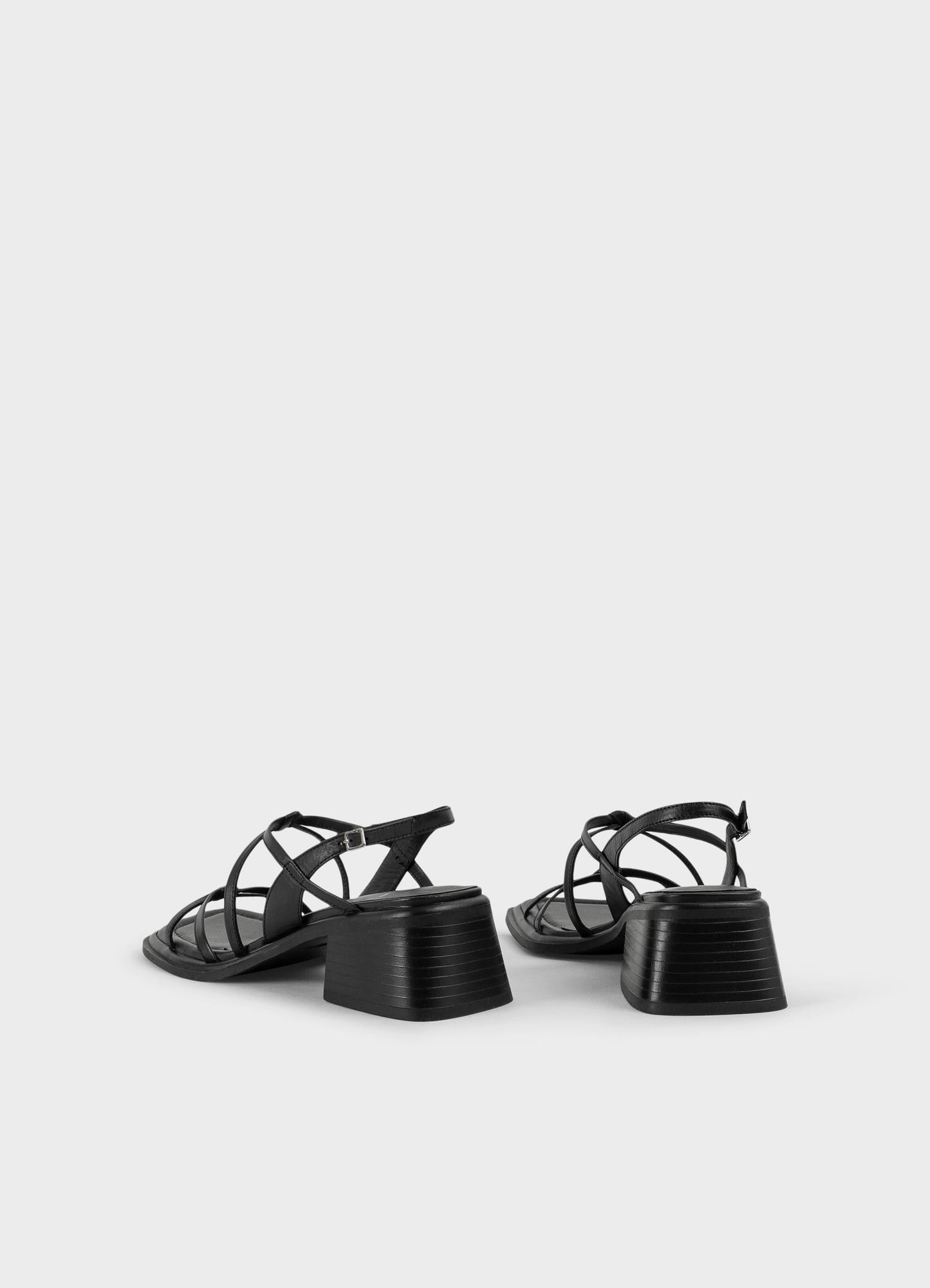 Sandales à talon en cuir certifié | noir "ines black"