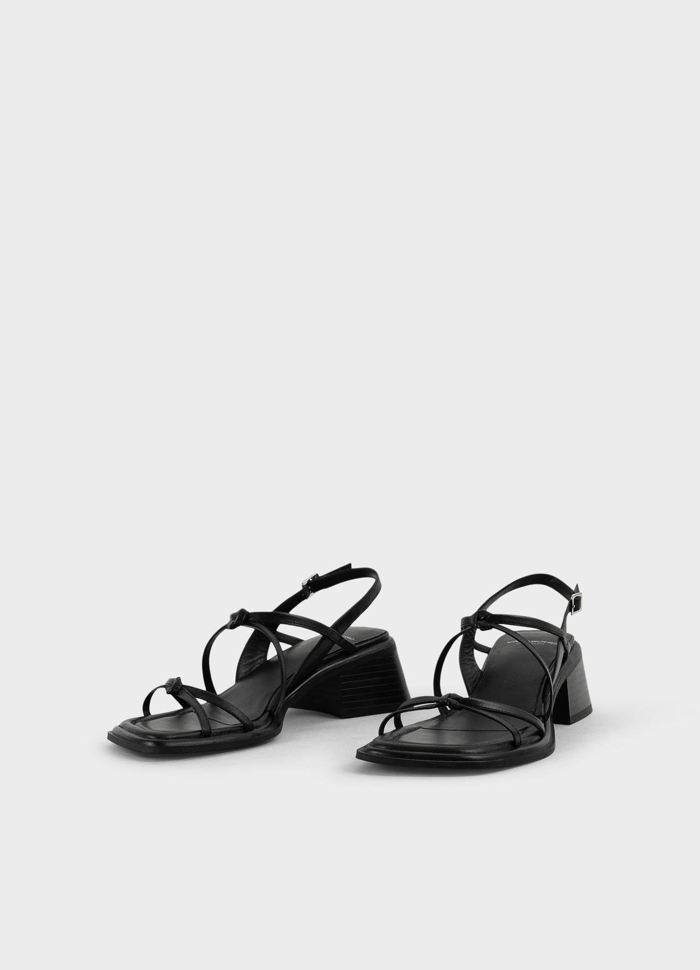 Sandales à talon en cuir certifié | noir "ines black"