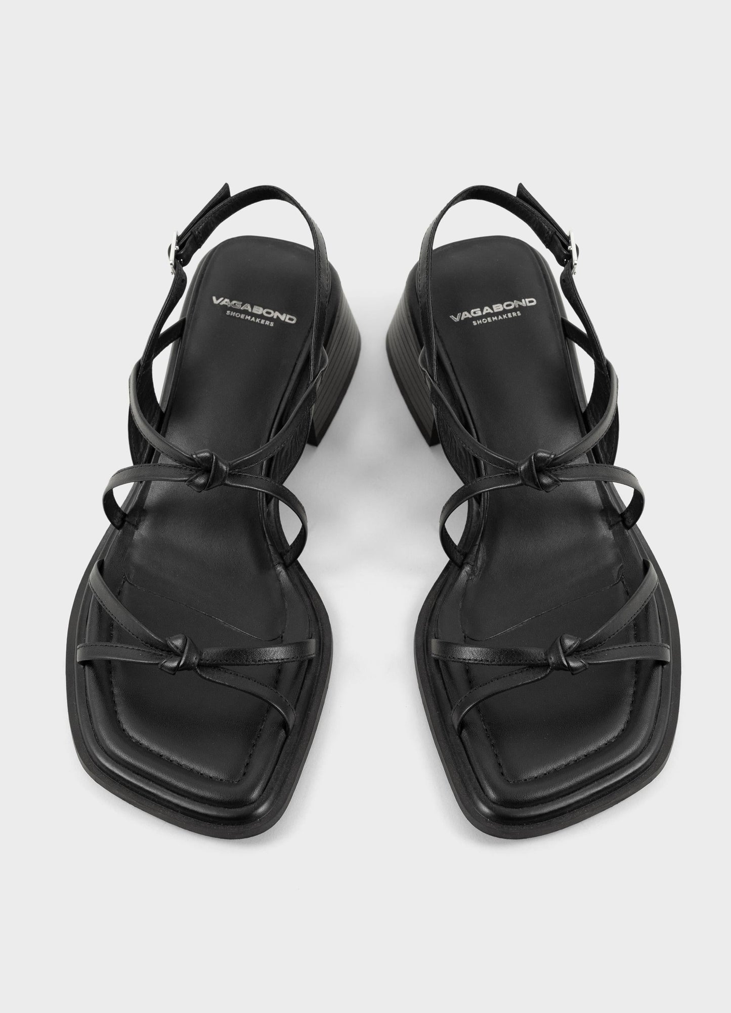 Sandales à talon en cuir certifié | noir "ines black"