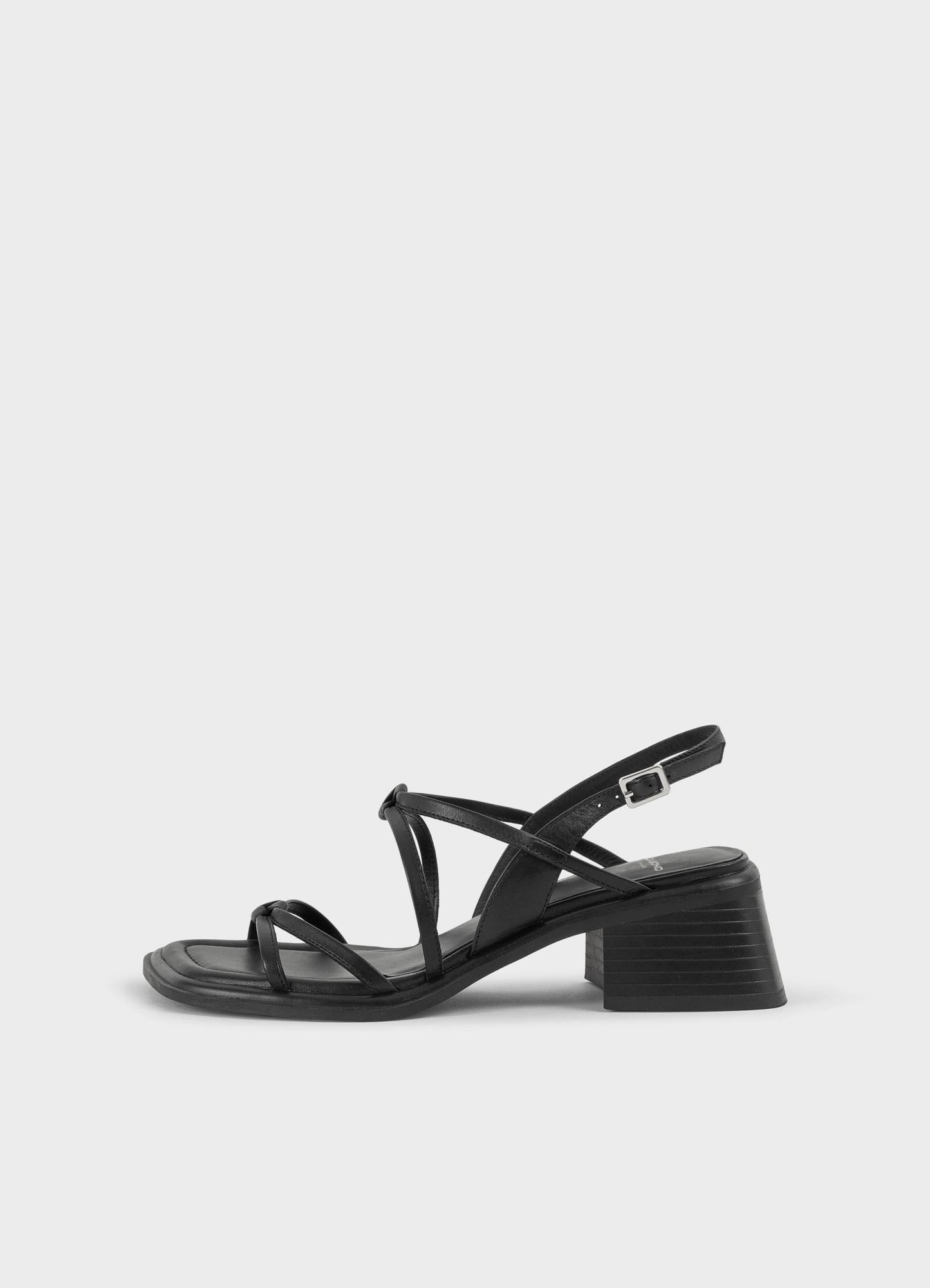 Sandales à talon en cuir certifié | noir "ines black"