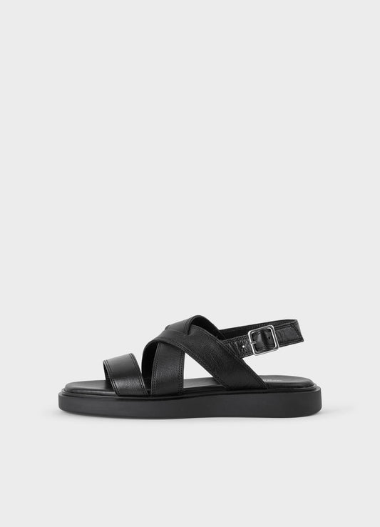 Sandales à brides en cuir certifié | Noir "connie black"