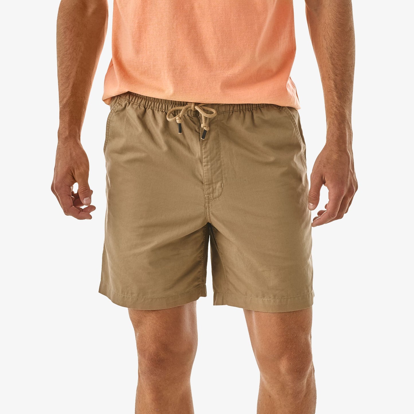 Short léger camel en coton bio et chanvre - mojave khaki