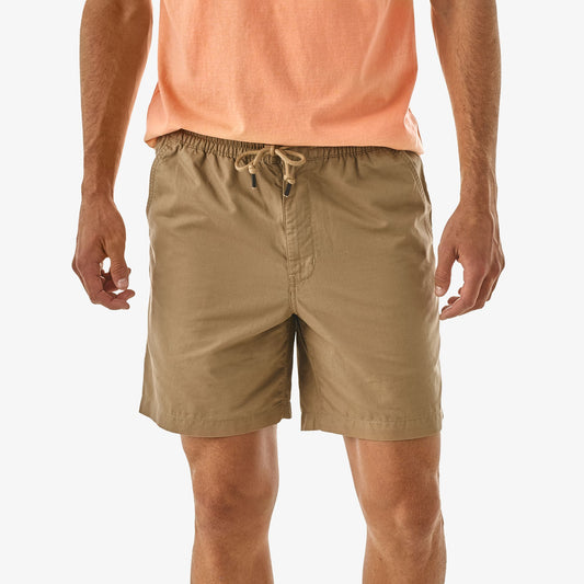 Short léger camel en coton bio et chanvre - mojave khaki