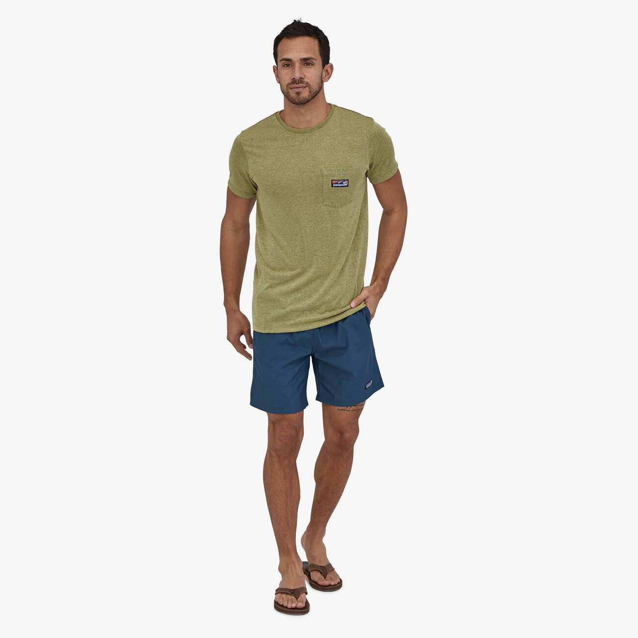 Short léger bleu foncé en recyclé