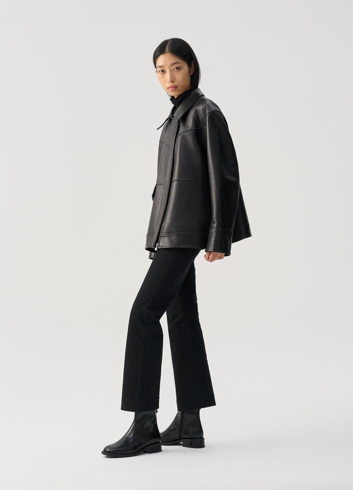 Bottines en cuir certifié | noir "sheila - black"