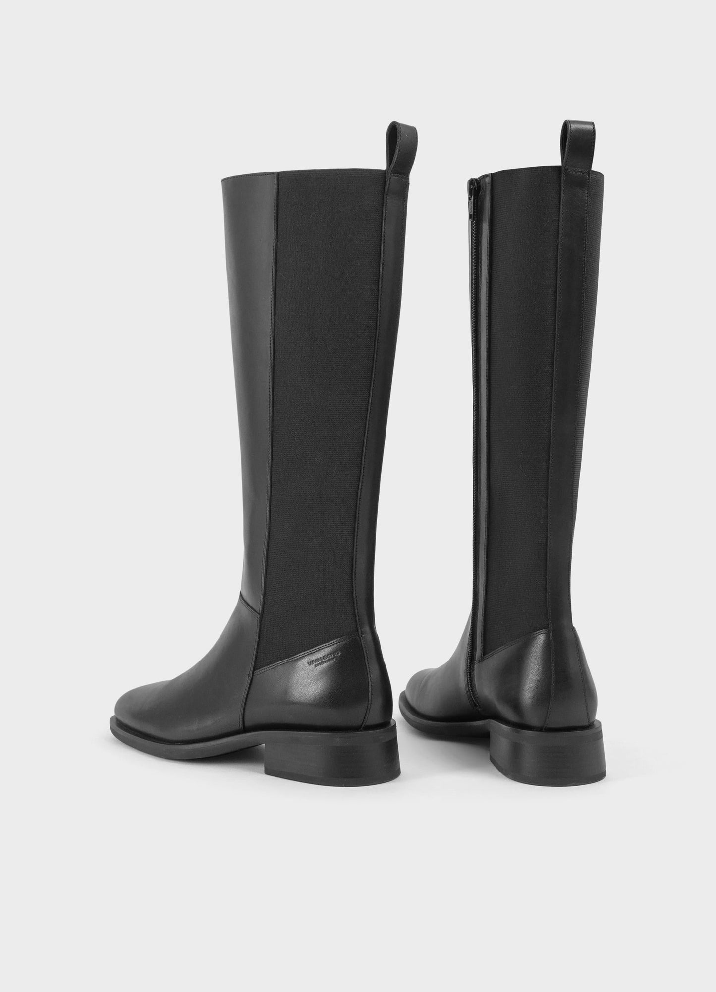 Bottes hautes en cuir certifié | noir "sheila - black"