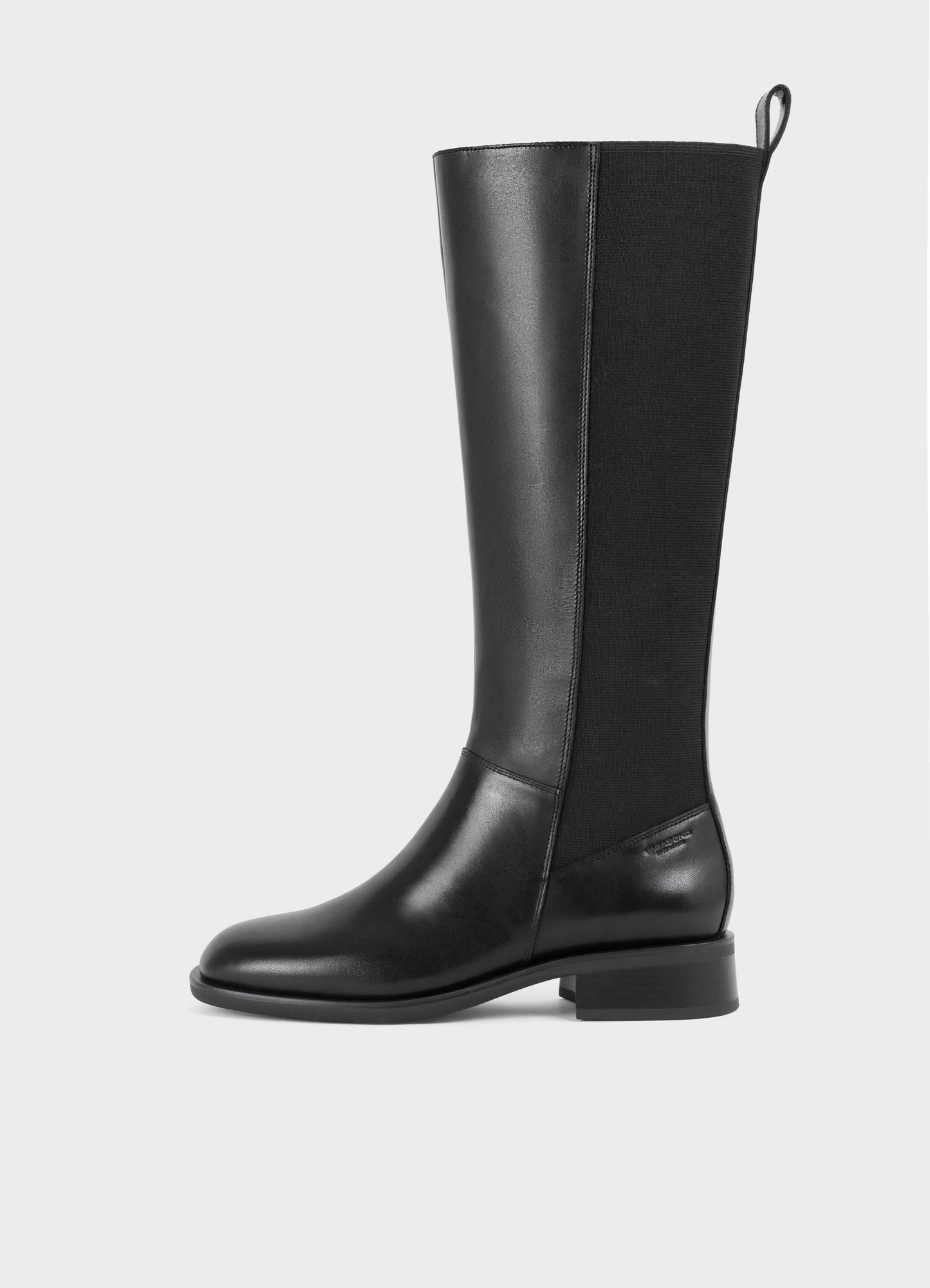 Bottes hautes en cuir certifié | noir "sheila - black"