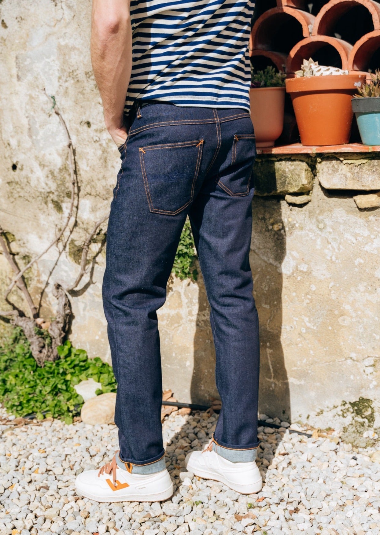 Jean slim en coton bio | brut "Grim Tim Dry True navy"