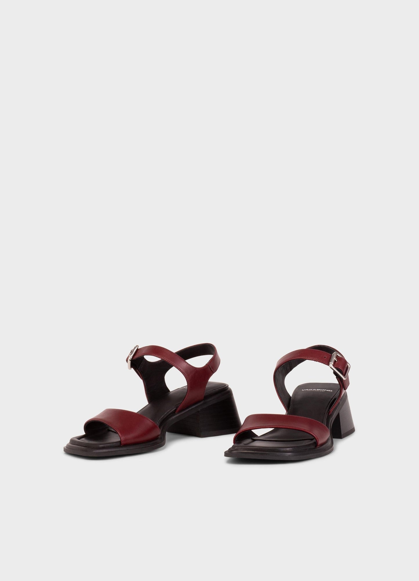 Sandales en cuir certifié | rouge “ines - cherry”