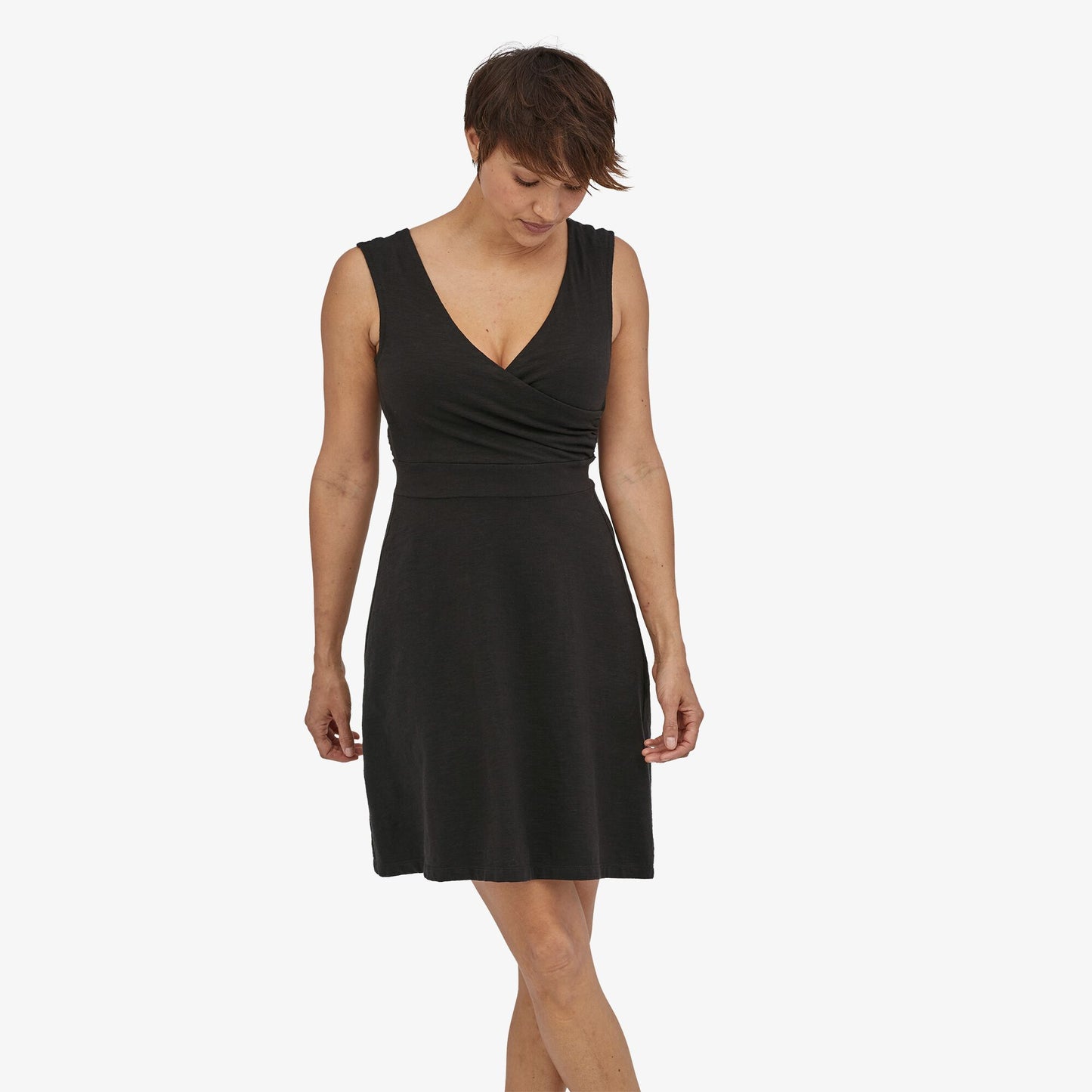 Robe noire cintrée en coton bio