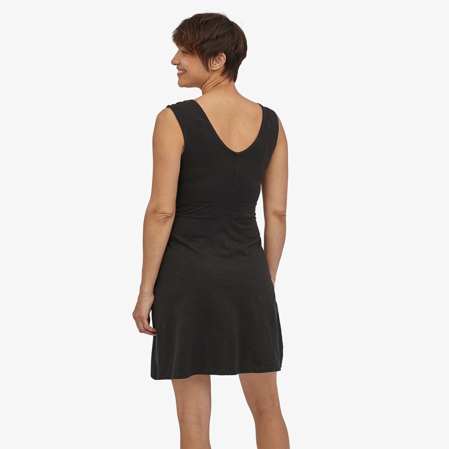 Robe noire cintrée en coton bio