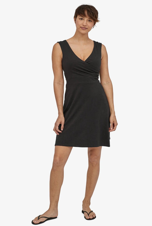 Robe noire cintrée en coton bio