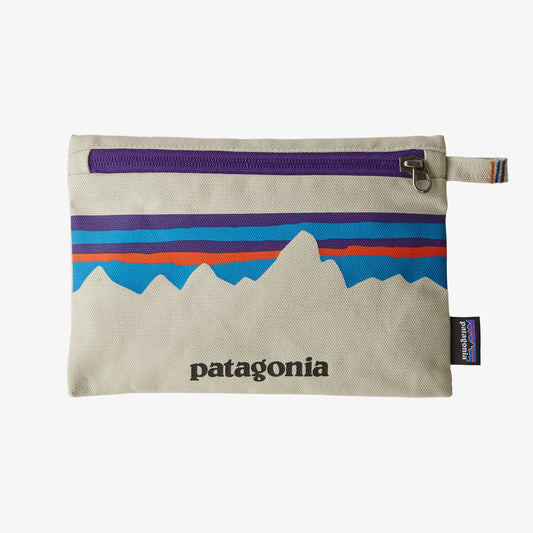 Pochette beige imprimée zippée en coton bio