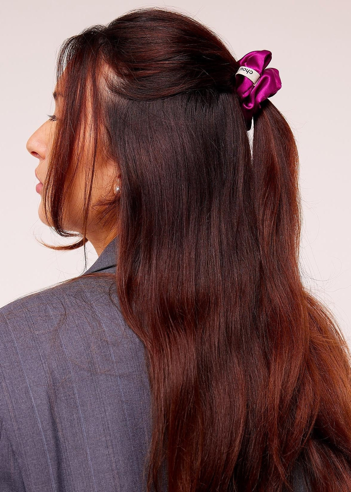 Chouchou en matière upcyclée | violet "satin violet"