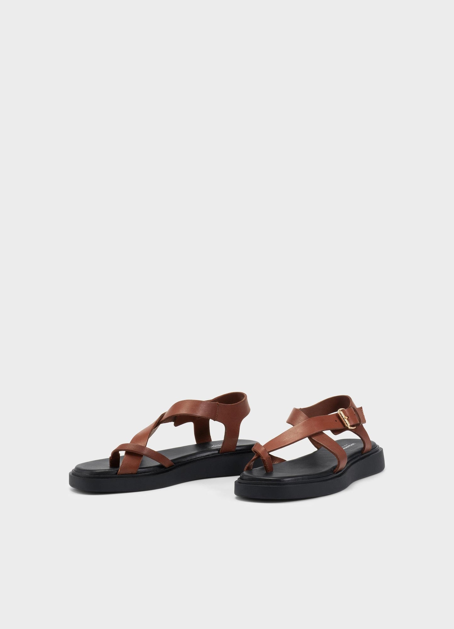 Sandales en cuir sans chrome certifié | marron "connie - cognac"