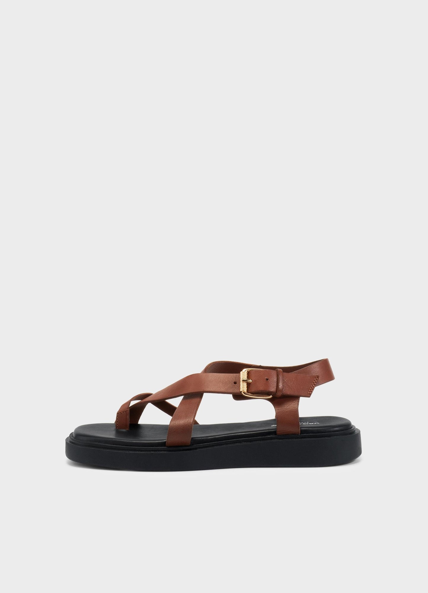 Sandales en cuir sans chrome certifié | marron "connie - cognac"