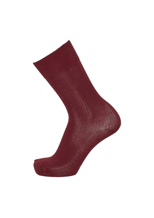 Pack 2 paires de chaussettes hautes rouge bordeaux et bleu marine en coton bio - TIMBER