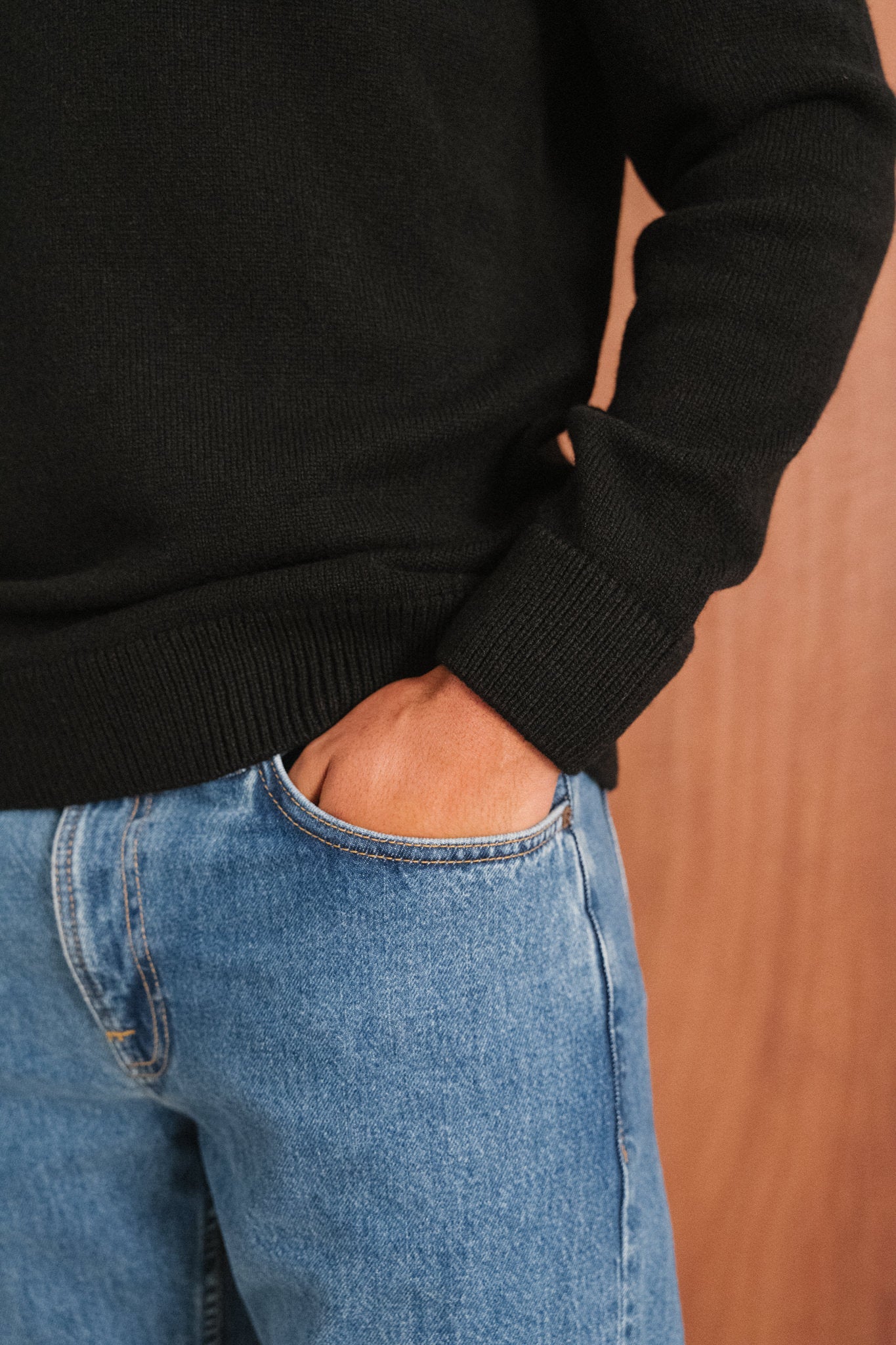 Pull en laine mérinos recyclée | noir