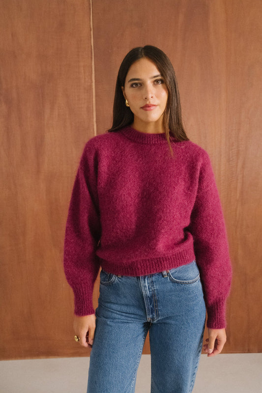 Pull en mohair certifié | framboise "Séréna"
