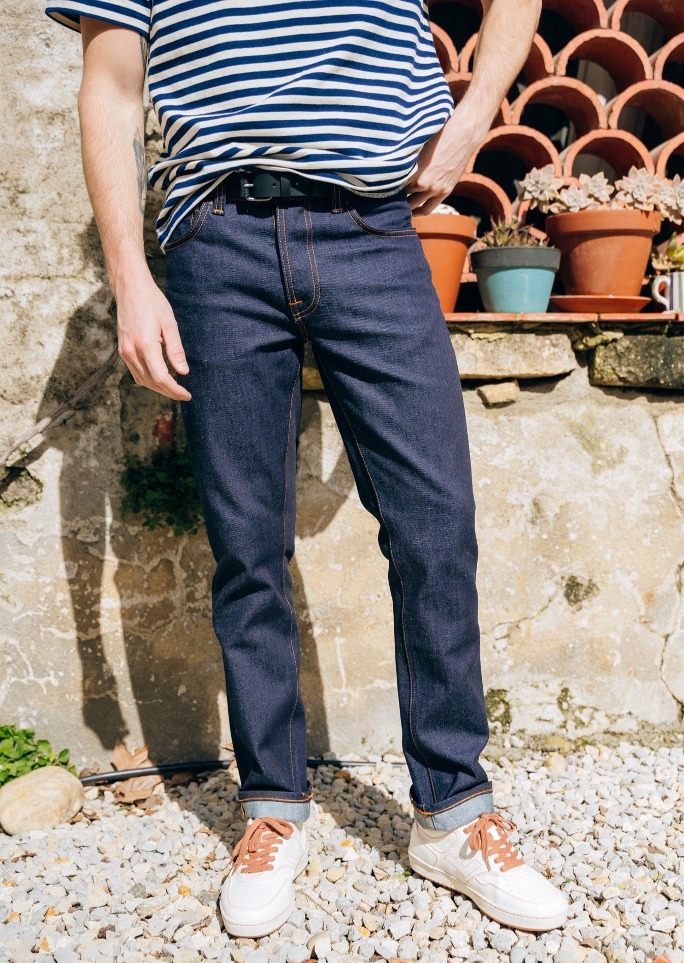 Jean slim en coton bio | brut "Grim Tim Dry True navy"
