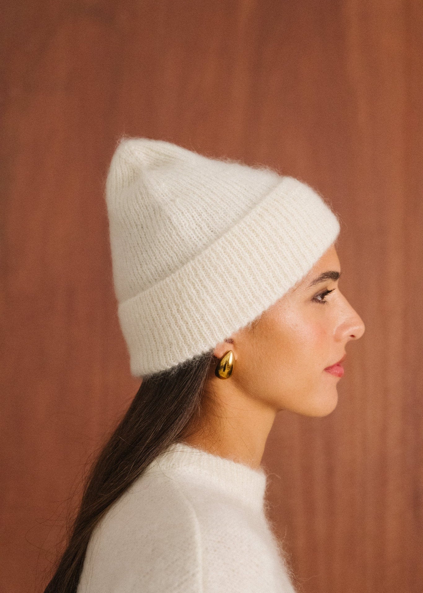 Bonnet en mohair certifié | écru "Nina"