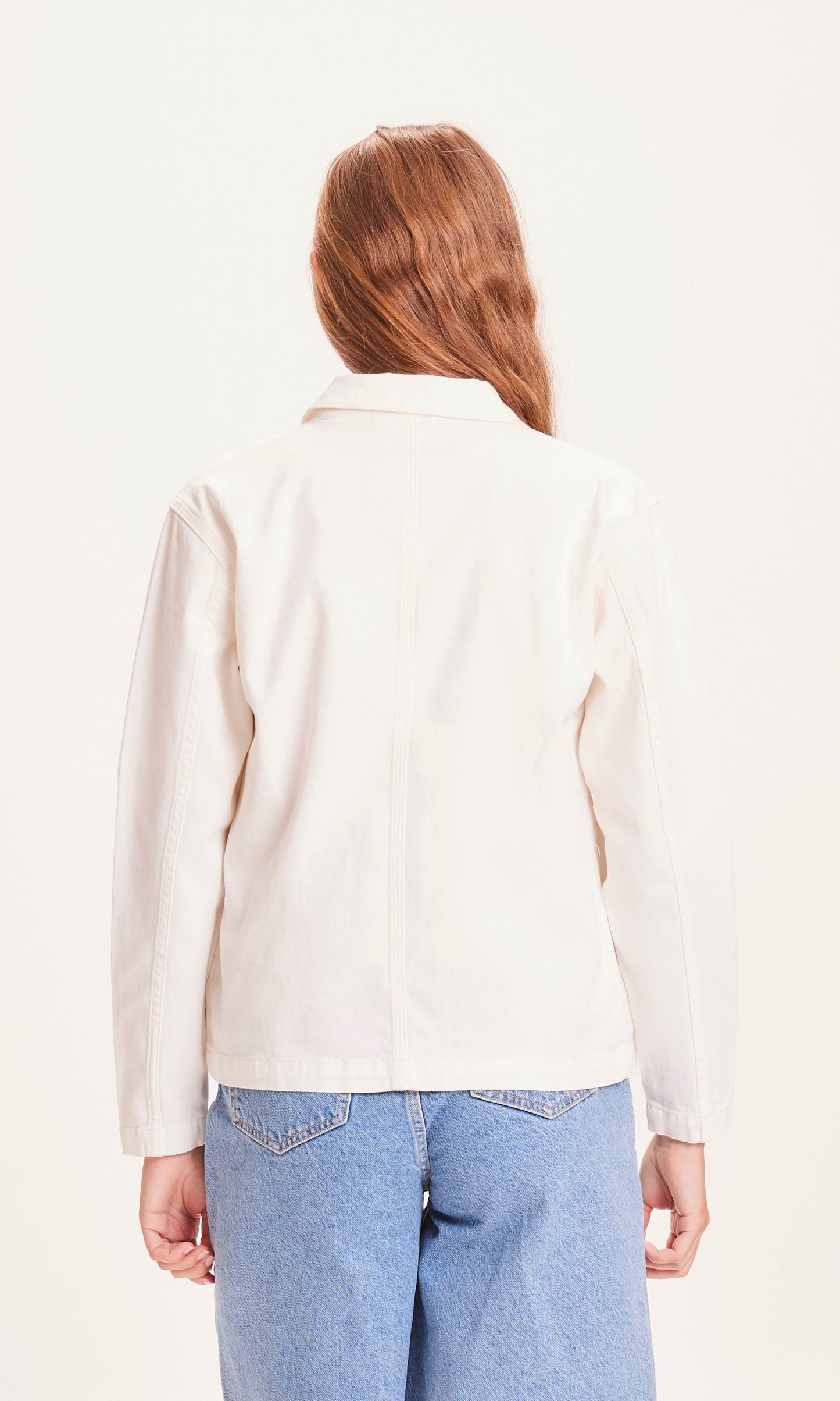 Veste blanche en coton biologique - CALANTHA workwear jacket star white