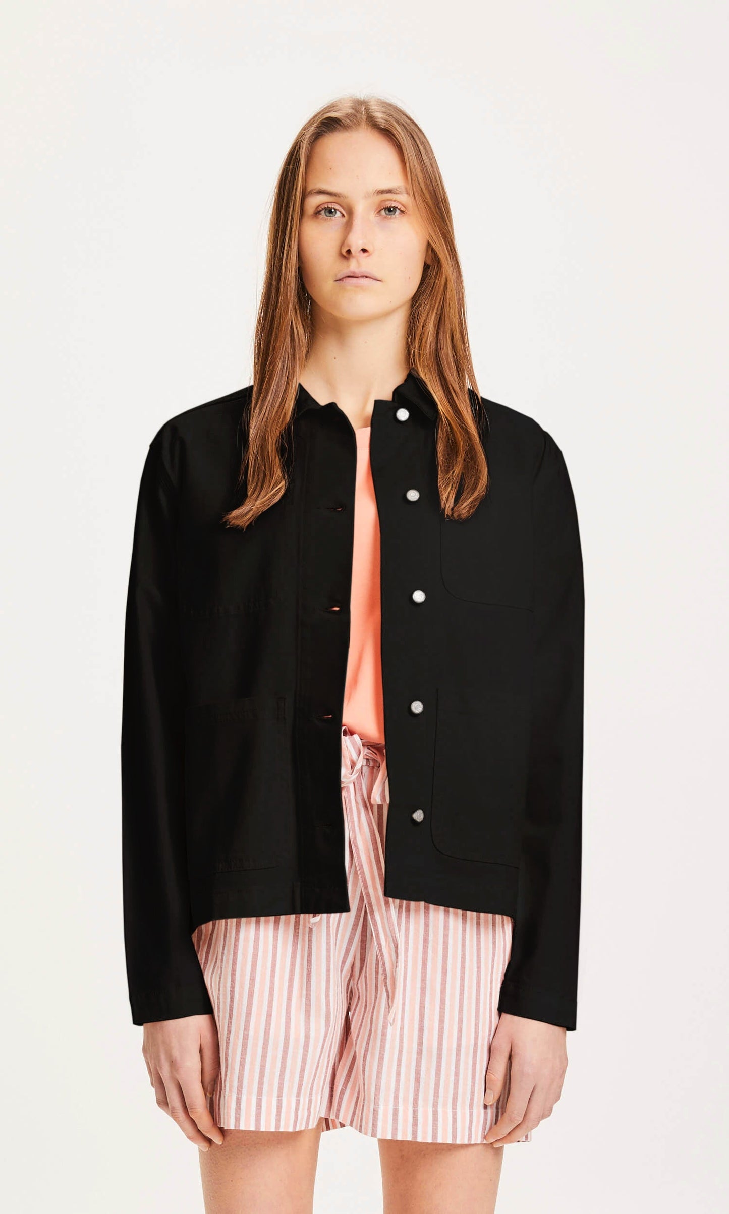 Veste noire en coton biologique - CALANTHA workwear jacket black jet