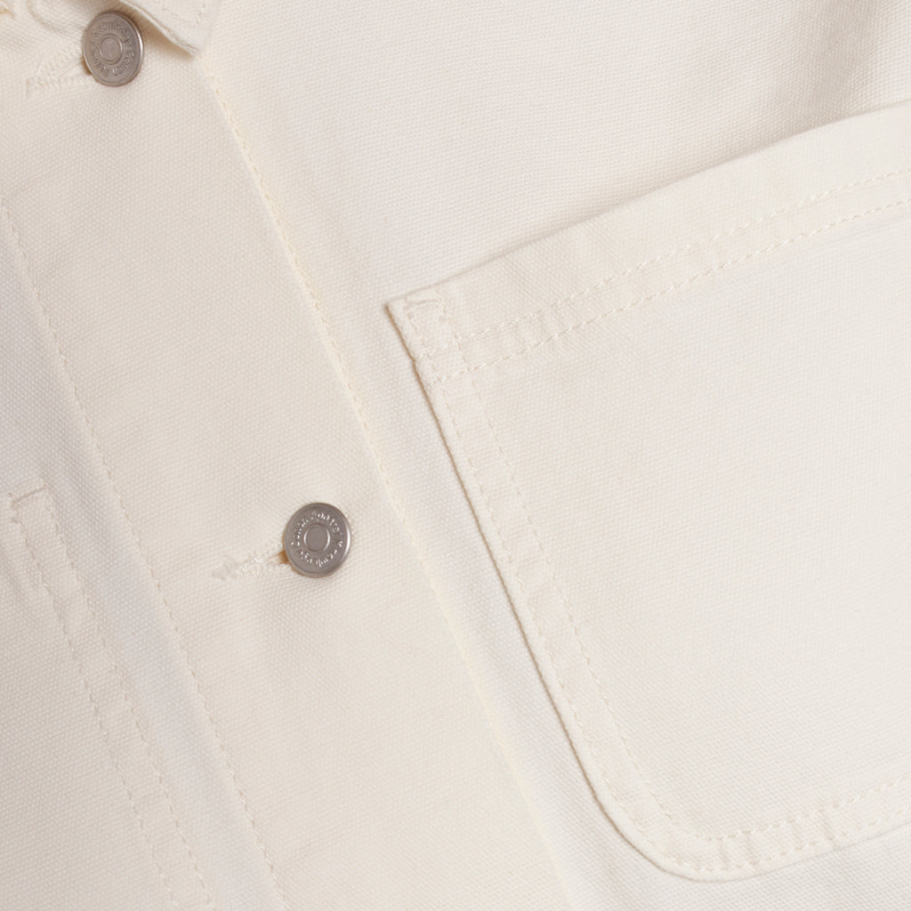 Veste blanche en coton biologique - CALANTHA workwear jacket star white