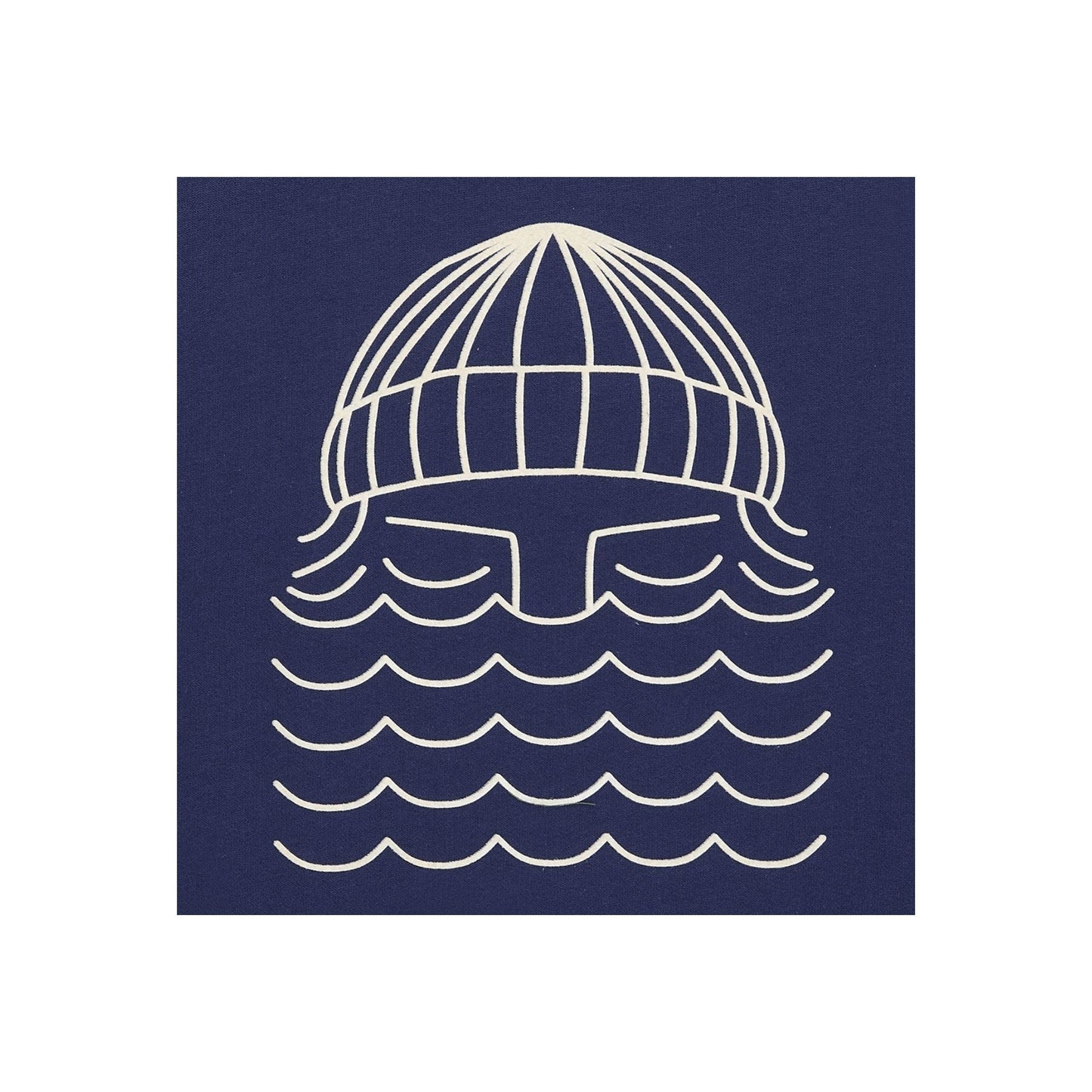 Sweat brodé en coton bio | bleu "navy to the sea sweat"