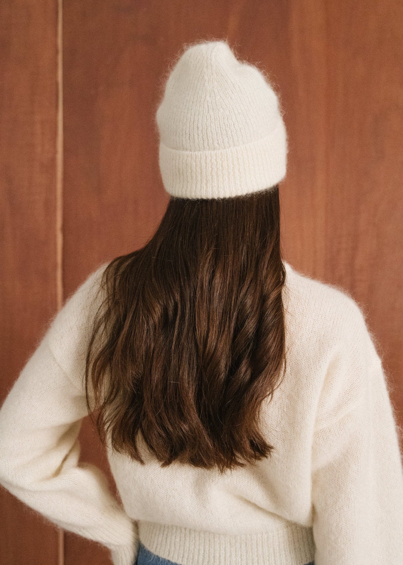 Bonnet en mohair certifié | écru "Nina"